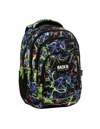 Ghiozdan scoala Derform BackUP PLB5A54, 4 fermoare, 42x30x20 cm, Lights
