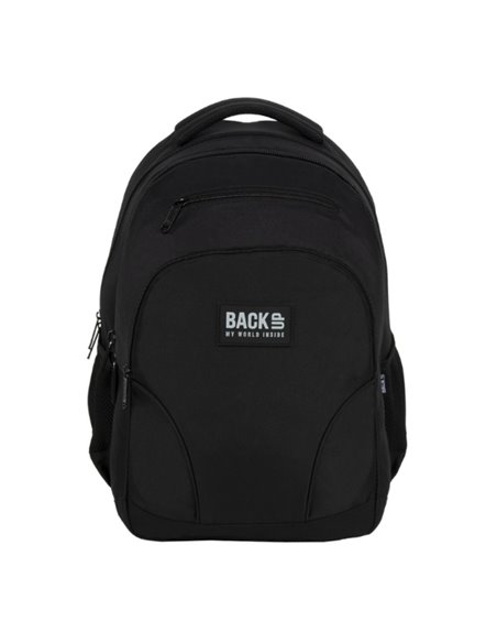 Ghiozdan scoala Derform BackUP PLB7W56, 4 fermoare, 45x32x23 cm, Negru