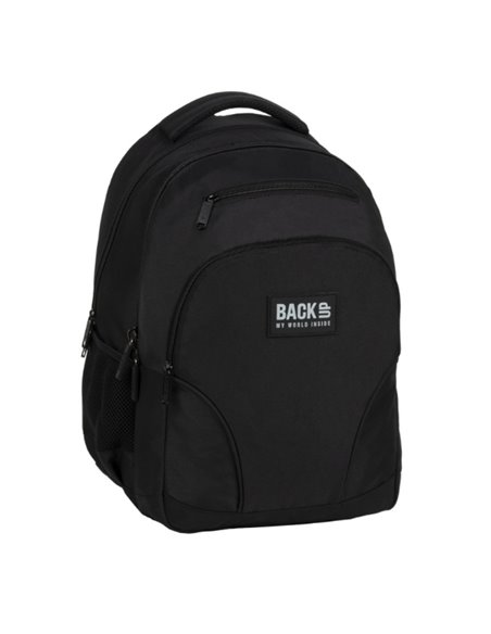 Ghiozdan scoala Derform BackUP PLB7W56, 4 fermoare, 45x32x23 cm, Negru