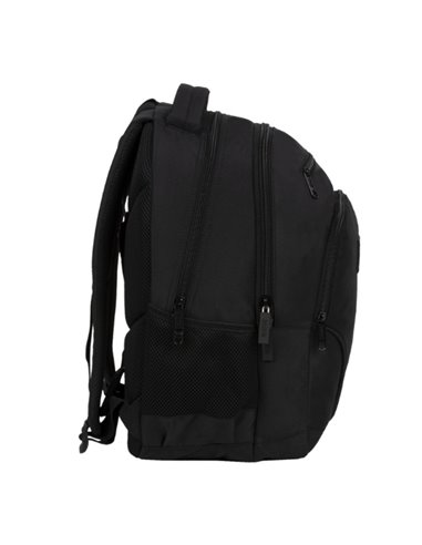 Ghiozdan scoala Derform BackUP PLB7W56, 4 fermoare, 45x32x23 cm, Negru