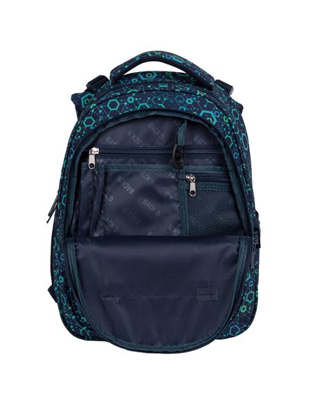 Ghiozdan scoala Derform BackUP PLB4R96, 4 fermoare, 39x27x20 cm, Geometric