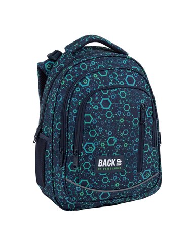 Ghiozdan scoala Derform BackUP PLB4R96, 4 fermoare, 39x27x20 cm, Geometric