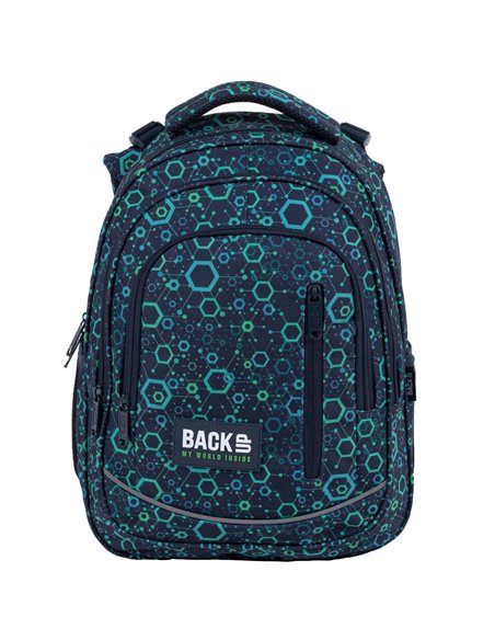 Ghiozdan scoala Derform BackUP PLB4R96, 4 fermoare, 39x27x20 cm, Geometric