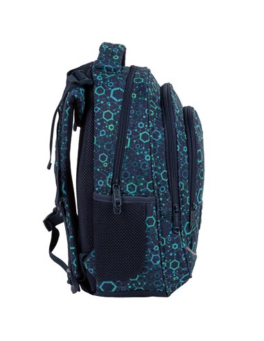 Ghiozdan scoala Derform BackUP PLB4R96, 4 fermoare, 39x27x20 cm, Geometric