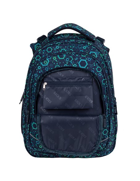 Ghiozdan scoala Derform BackUP PLB4R96, 4 fermoare, 39x27x20 cm, Geometric