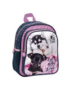 Ghiozdan gradinita cu 2 fermoare Derform Cleo&Frank PL11CF38, Cute dogs