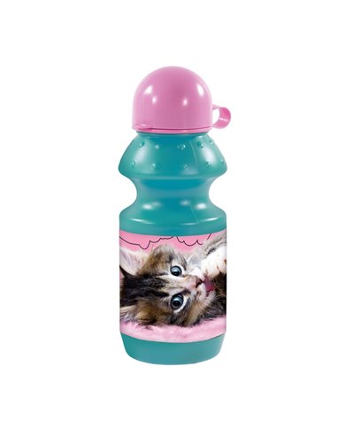 Sticla apa Derform Cleo&Frank, 330 ml, Motiv cat