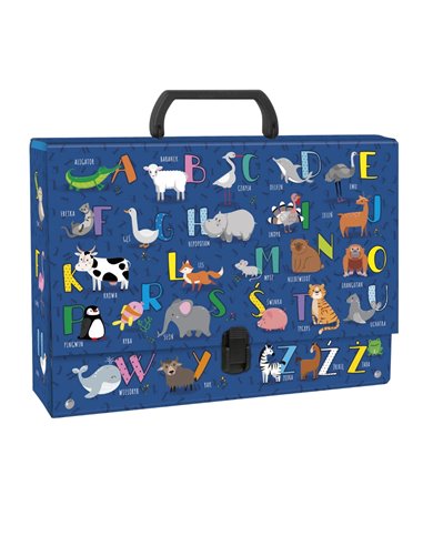 Mapa A4 cu maner Derform TRGAL, 33 x 25 x 10 cm, Motiv alfabet