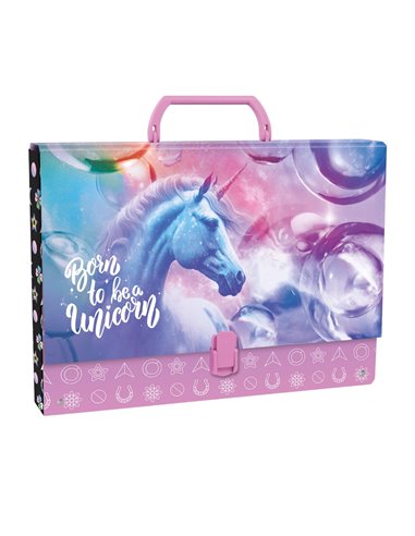 Mapa A4 cu maner Derform TTRJR15, 33 x 25 x 5 cm, Motiv unicorn