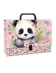 Mapa A4 cu maner Derform TRGPA10L, 33 x 25 x 10 cm, Motiv panda