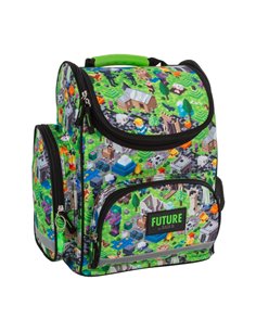 Ghiozdan scoala ergonomic Derform TEMBDF37, 37 x 27 x 16 cm, Motiv Minecraft Game 