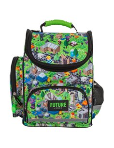 Ghiozdan scoala ergonomic Derform TEMBDF37, 37 x 27 x 16 cm, Motiv Minecraft Game  2