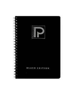 Caiet A5 cu spira Paperland, 96 file, 70g/mp, dictando, coperta carton, Black edition