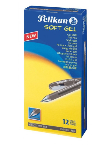 962670,Pix Soft Gel Pelikan 0.7 mm Negru Set 12
