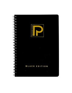 Caiet A4 cu spira Paperland, 96 file, 70g/mp, matematica, coperta carton, Black edition