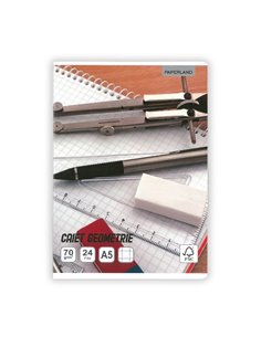 Caiet A5 geometrie Paperland, 24 file, 70g/mp, coperta lucioasa