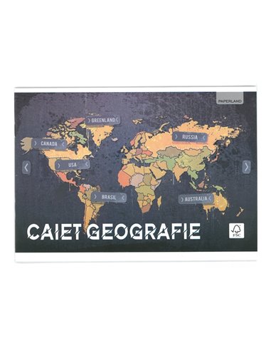 Caiet geografie Paperland, 24 file, 60g/mp, coperta lucioasa