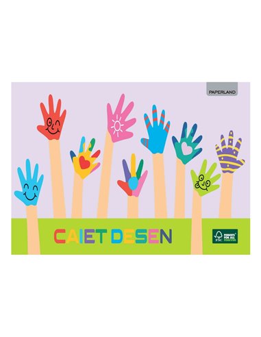 Caiet desen A4 Paperland, 24 file, 70g/mp, orizontal (landscape), coperta carton