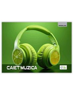 Caiet muzica A4 Paperland, 24 file, 70g/mp, orizontal (landscape), coperta carton 2