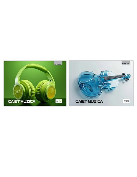 Caiet muzica A4 Paperland, 24 file, 70g/mp, orizontal (landscape), coperta carton