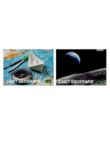 Caiet geografie A4 Paperland, 24 file, orizontal (landscape), coperta carton