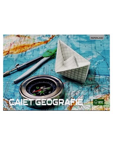 Caiet geografie A4 Paperland, 24 file, orizontal (landscape), coperta carton
