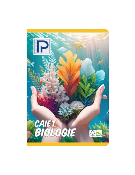 Caiet biologie A4 Paperland, 24 file, vertical (portrait), coperta lucioasa