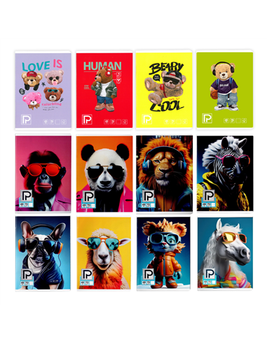 Caiet A5 Paperland, 48 file, 70g/mp, dictando, coperta lucioasa, Diverse modele