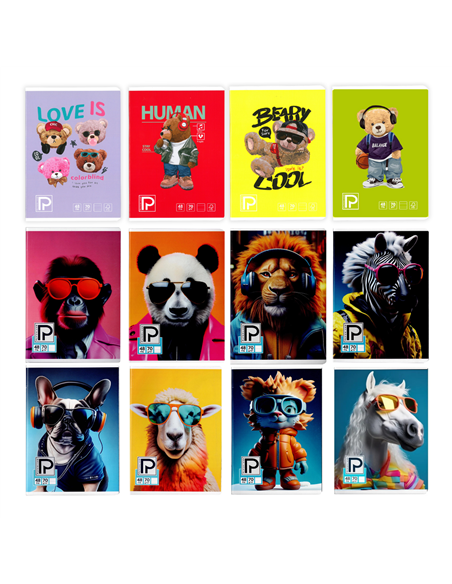 Caiet A5 Paperland, 48 file, 70g/mp, dictando, coperta lucioasa, Diverse modele