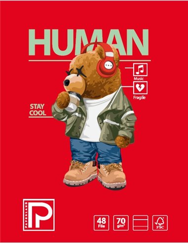 Caiet A5 Paperland, 48 file, 70g/mp, dictando, coperta lucioasa, Diverse modele