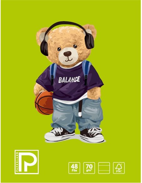 Caiet A5 Paperland, 48 file, 70g/mp, dictando, coperta lucioasa, Diverse modele