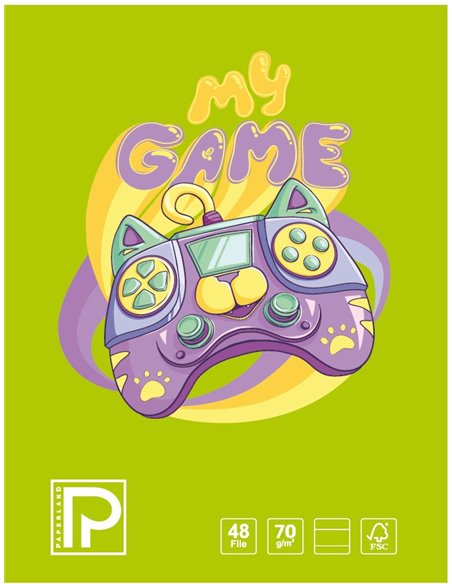 Caiet A5 Paperland, 48 file, 70g/mp, dictando, coperta lucioasa, Diverse modele