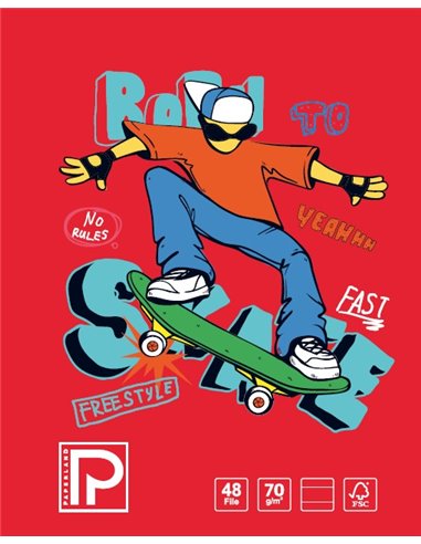 Caiet A5 Paperland, 48 file, 70g/mp, dictando, coperta lucioasa, Diverse modele