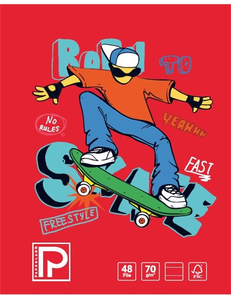 Caiet A5 Paperland, 48 file, 70g/mp, dictando, coperta lucioasa, Diverse modele