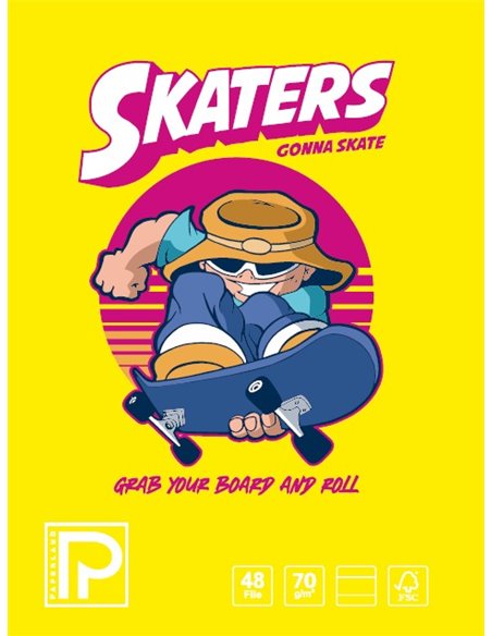 Caiet A5 Paperland, 48 file, 70g/mp, dictando, coperta lucioasa, Diverse modele