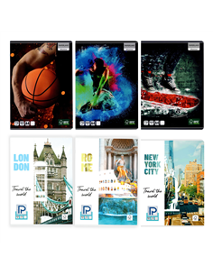 Caiet A4 Paperland, 60 file, 70g/mp, matematica, coperta lucioasa, Diverse modele