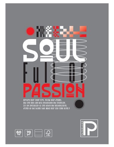 Caiet A4 Paperland, 60 file, 70g/mp, dictando, coperta lucioasa, Motiv steps