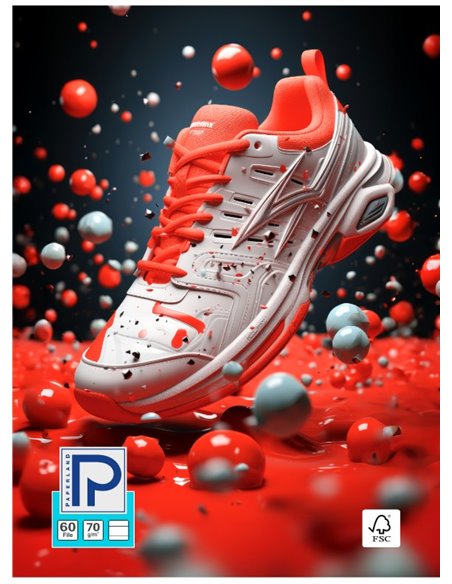 Caiet A4 Paperland, 60 file, 70g/mp, dictando, coperta lucioasa, Motiv steps