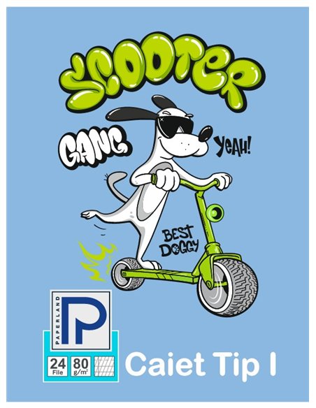 Caiet tip 1 Paperland, 24 file, 80g/mp, coperta lucioasa, Diverse modele
