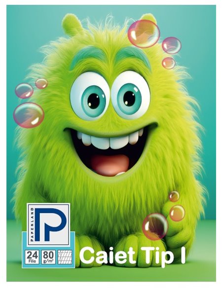 Caiet tip 1 Paperland, 24 file, 80g/mp, coperta lucioasa, Diverse modele