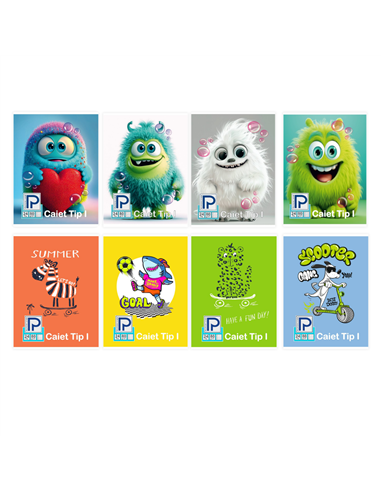 Caiet tip 1 Paperland, 24 file, 80g/mp, coperta lucioasa, Diverse modele