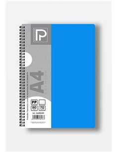 Caiet A4 cu spira Paperland, 80 file, 70g/mp, matematica, coperta plastic, Diverse culori 2
