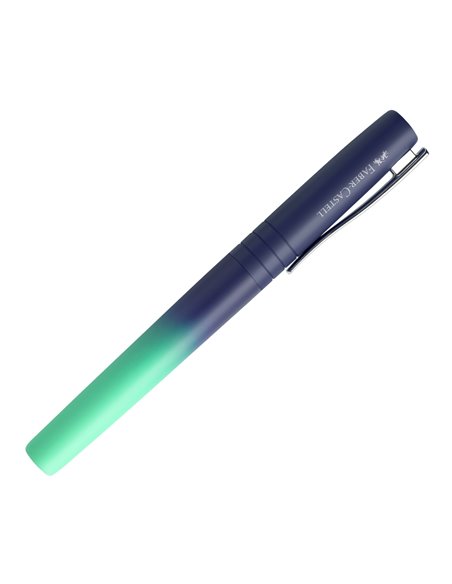 Stilou Faber-Castell Poly Pen Flow FC241018, penita M, Albastru/Turcoaz gradient