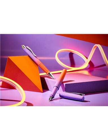 Stilou Faber-Castell Poly Pen Flow FC241019, penita M, Violet/Portocaliu gradient