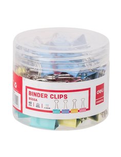 Clips hartie color Deli DLE8555A, 19 mm, 40 buc/cutie plastic
