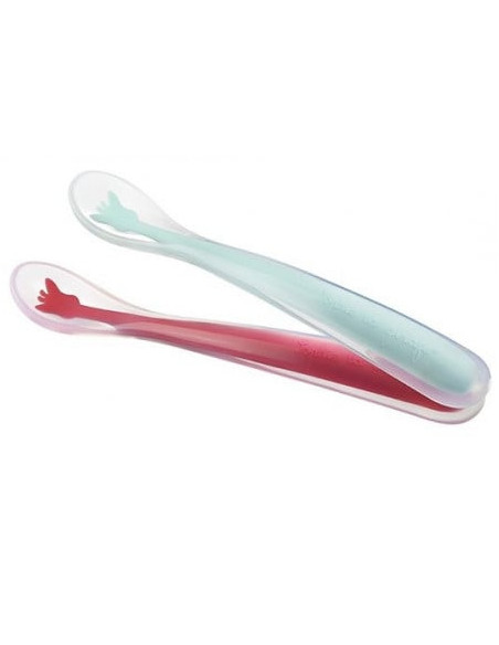 VU450408-MG,2 lingurite din silicon moale Girafa Sophie