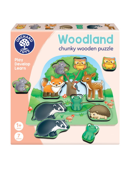 OR134-MG,Joc Educativ Puzzle Cu Piese De Lemn - In Padure