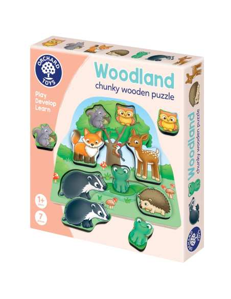 OR134-MG,Joc Educativ Puzzle Cu Piese De Lemn - In Padure