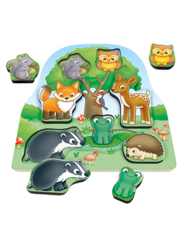 OR134-MG,Joc Educativ Puzzle Cu Piese De Lemn - In Padure