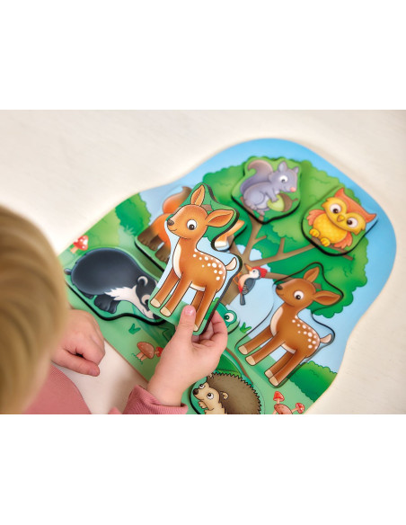 OR134-MG,Joc Educativ Puzzle Cu Piese De Lemn - In Padure
